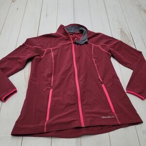 Eddie Bauer red pink windbreaker jacket gorpcore running athletic XL